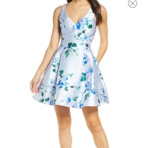 NWT Nordstrom Floral Mikado Fit & Flare Dress